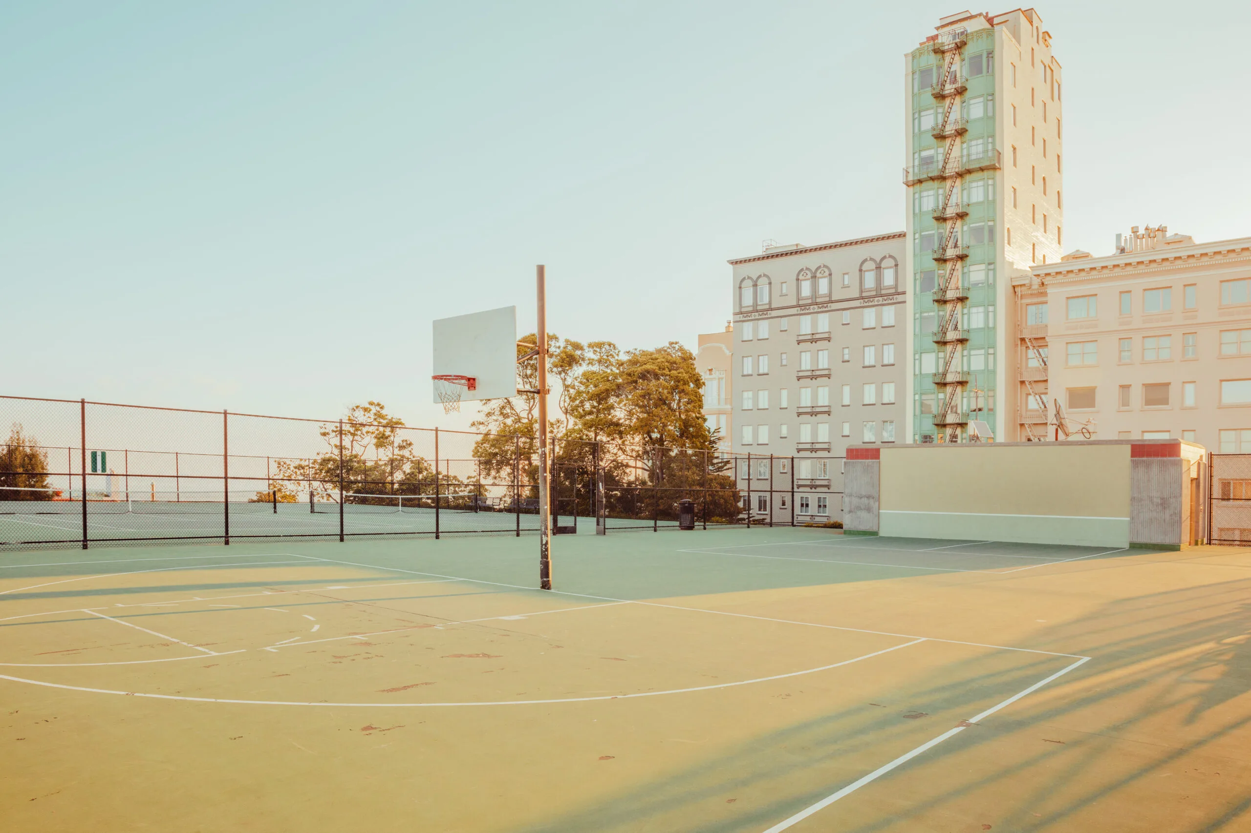 Empty basketball court in San Francisco — limited edition fine art print by Ludwig Favre