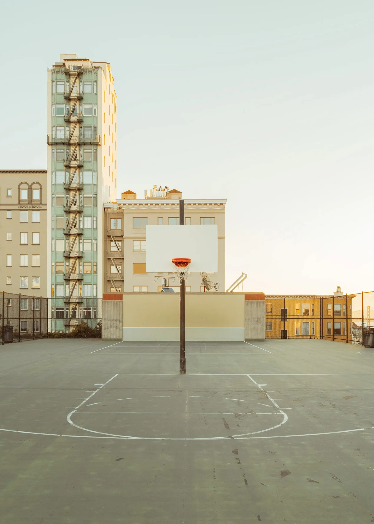A solitary basketball court in San Francisco — limited edition fine art print by Ludwig Favre