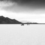 Vast white Bonneville Salt Flats landscape with distant mountains — limited edition fine art print by Ludwig Favre