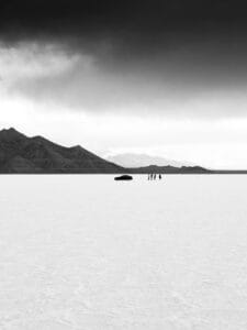 Vast Bonneville Salt Flats landscape under a cloudy sky — limited edition fine art print by Ludwig Favre