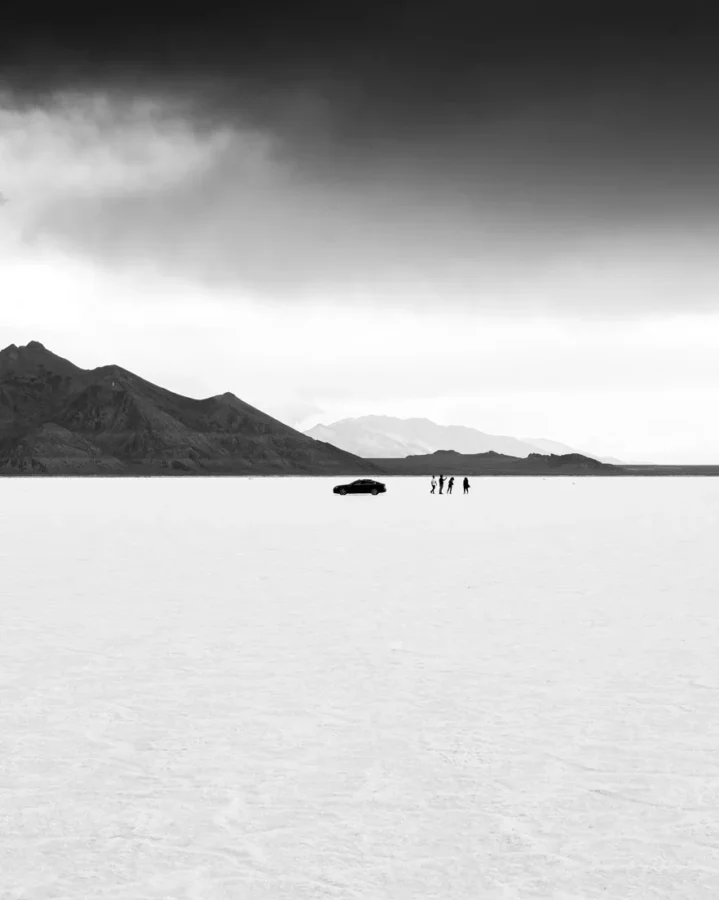 Black and white fine art photography for sale, Bonneville Salt Flats, collector edition by Ludwig Favre