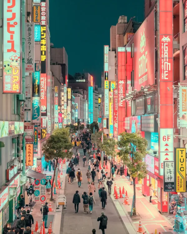 A vibrant Tokyo neons street scene — limited edition fine art print by Ludwig Favre