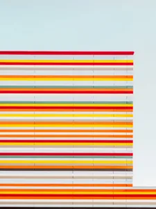 Colorful horizontal facade of a Berlin building — limited edition fine art print by Ludwig Favre