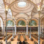 Paris Library reading room with grand arches — limited edition fine art print by Ludwig Favre