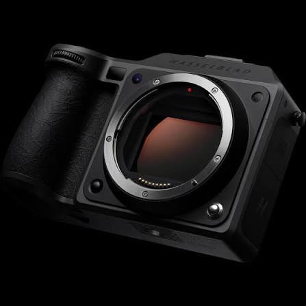 Hasselblad X2D 100C medium format camera body with the sensor visible
