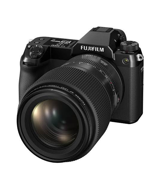 Fujifilm GFX medium format camera with a lens