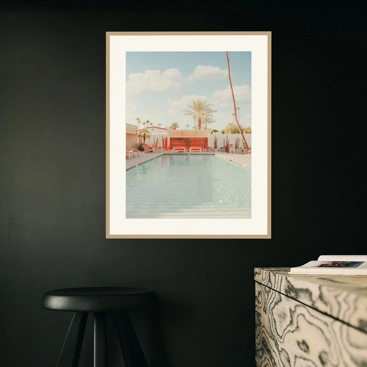 Palm Springs Orange Pool Print | Ludwig Favre
